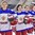 PLYMOUTH, MICHIGAN - APRIL 6: Russia's Iya Gavrilova #8 and Galina Skiba #55 stand during their national anthem after defeating Sweden 4-3 in the shootout during placement round action at the 2017 IIHF Ice Hockey Women's World Championship. (Photo by Minas Panagiotakis/HHOF-IIHF Images)


